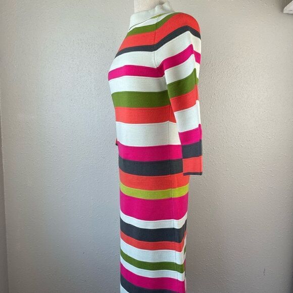 Import Corner Striped Sweater Midi Dress Size 12 EUC - Picture 3 of 7